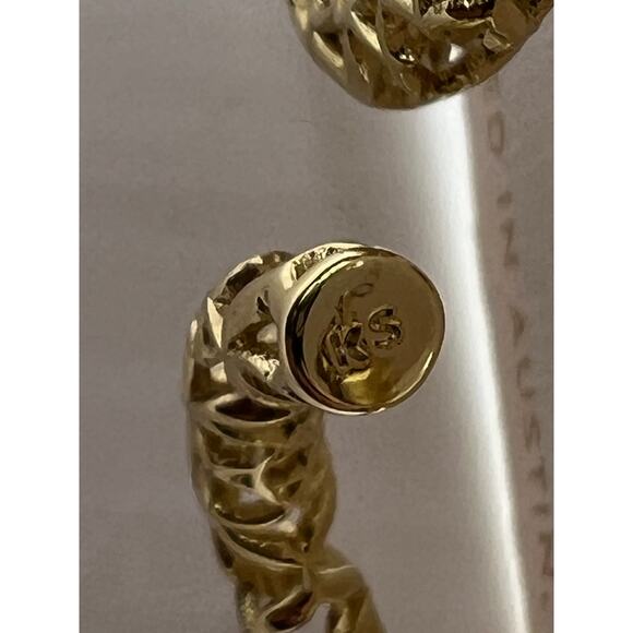 Kendra Scott Medium Hoop Earrings 14K Gold Over Brass Signed NEW - Picture 5 of 7